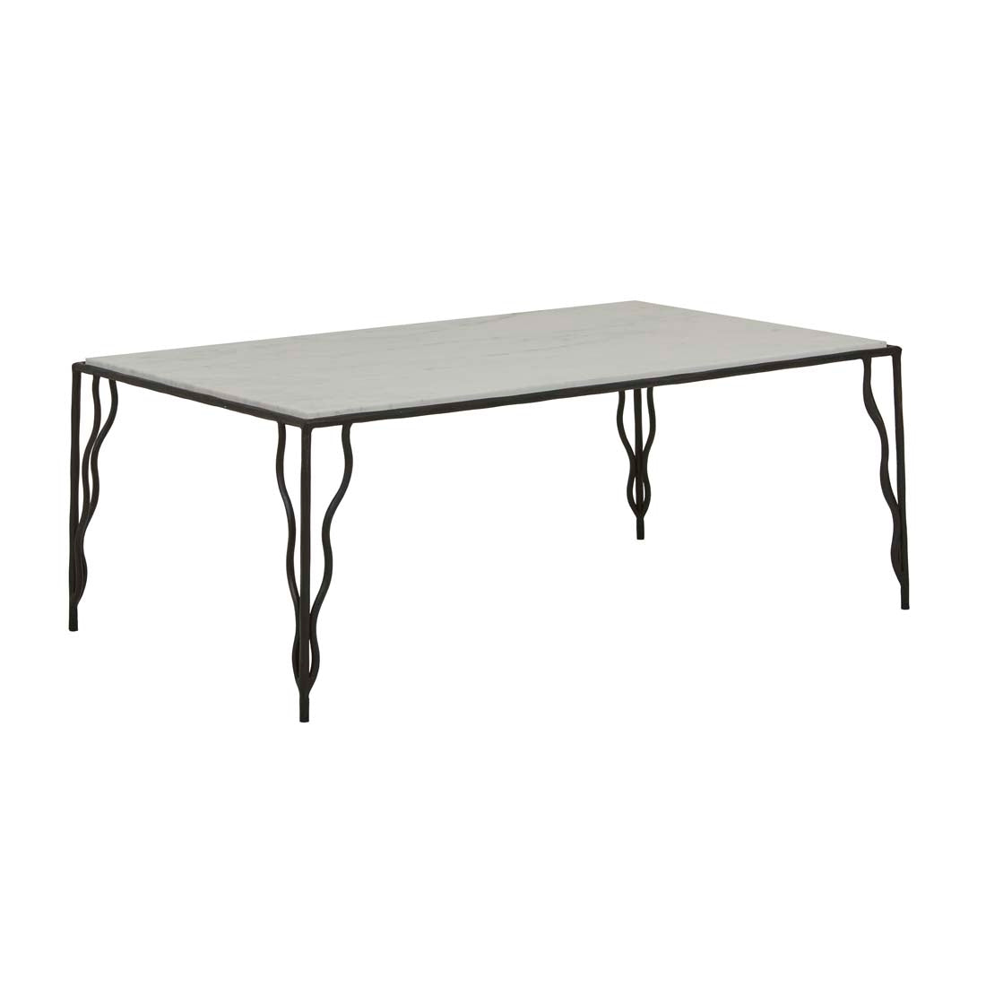 Celeste Coffee Table - White Marble - Black