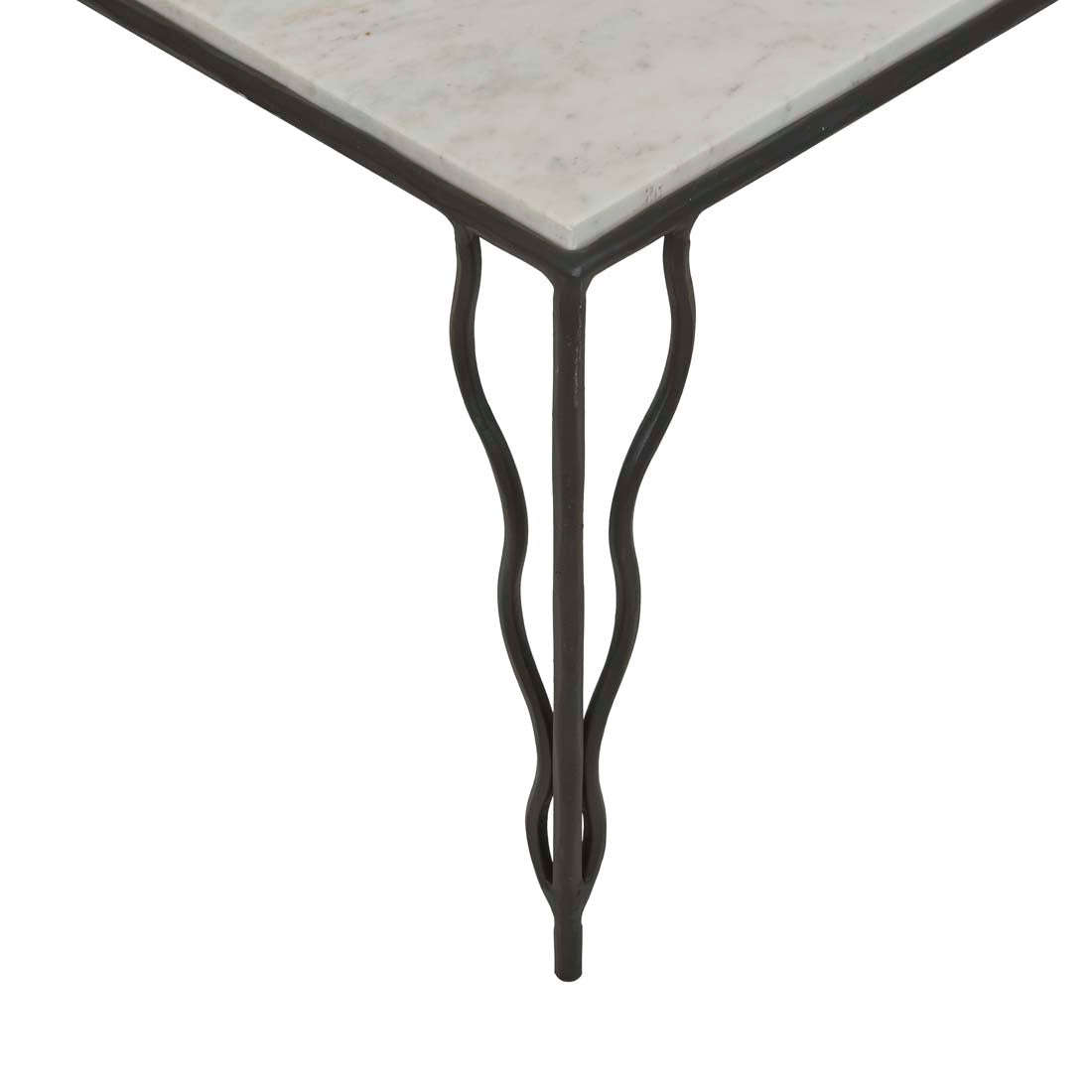 Celeste Coffee Table - White Marble - Black