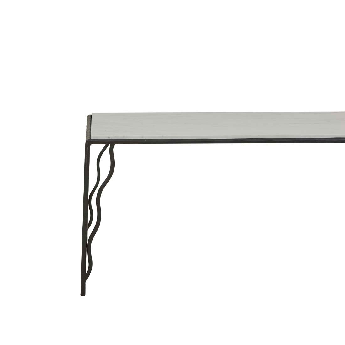 Celeste Coffee Table - White Marble - Black