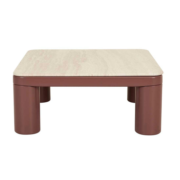 Frankie Marble Coffee Table - Natural Travertine - Gloss Brick