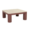 Frankie Marble Coffee Table - Natural Travertine - Gloss Brick