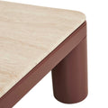 Frankie Marble Coffee Table - Natural Travertine - Gloss Brick