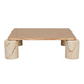 Pablo Marble Coffee Table - Natural Ash - Natural Brown Vein Marble