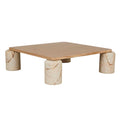 Pablo Marble Coffee Table - Natural Ash - Natural Brown Vein Marble