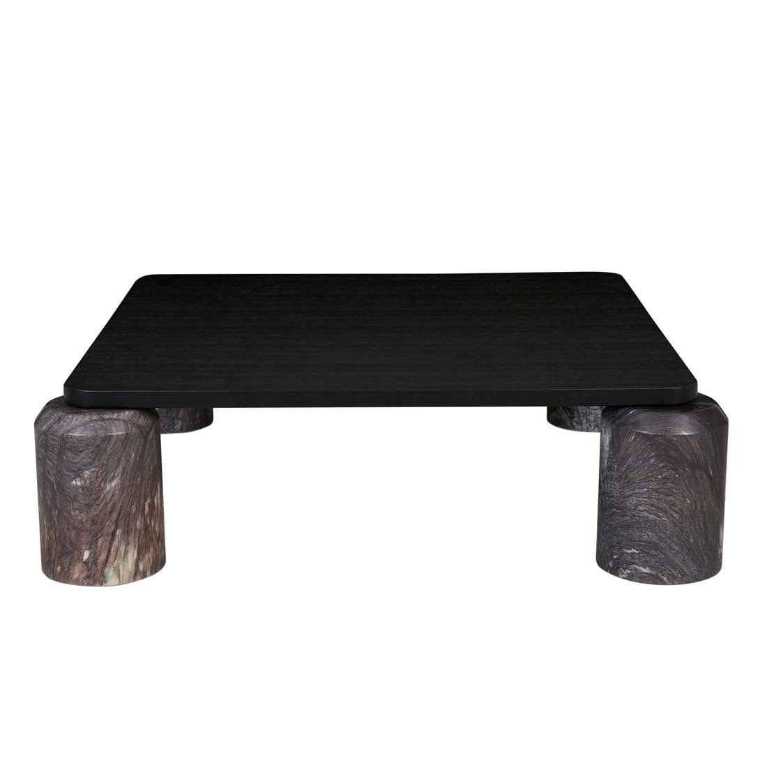 Pablo Marble Coffee Table - Matt Dark Oak - Natural Storm Marble