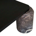 Pablo Marble Coffee Table - Matt Dark Oak - Natural Storm Marble