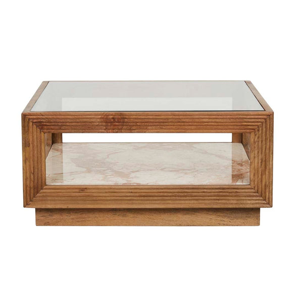 Zephyr Coffee Table - Crema Beige Marble - Natural