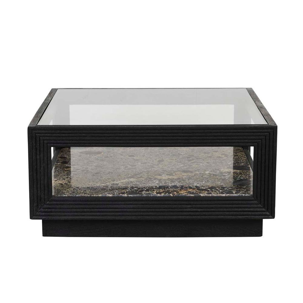 Zephyr Coffee Table - Golden Portoro - Sandblasted Black