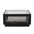 Zephyr Coffee Table - Golden Portoro - Sandblasted Black