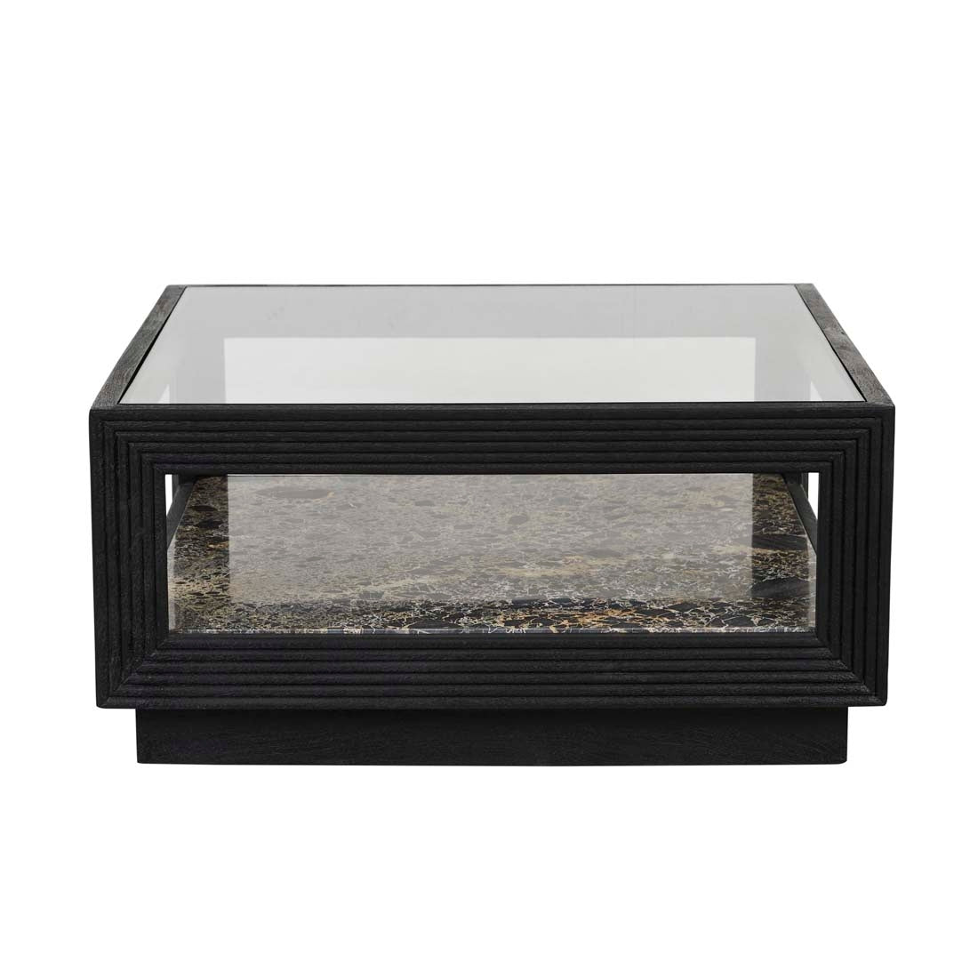 Zephyr Coffee Table - Golden Portoro - Sandblasted Black