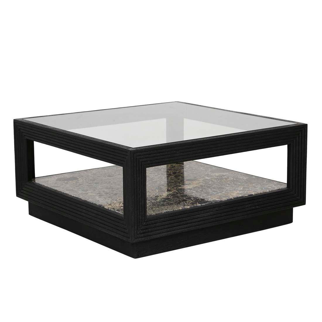 Zephyr Coffee Table - Golden Portoro - Sandblasted Black