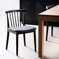 Set of 2 - Garret Wooden Dining Chair - Full Black