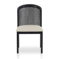 Set of 2 - Margie Black ELM Dining Chair - Light Beige