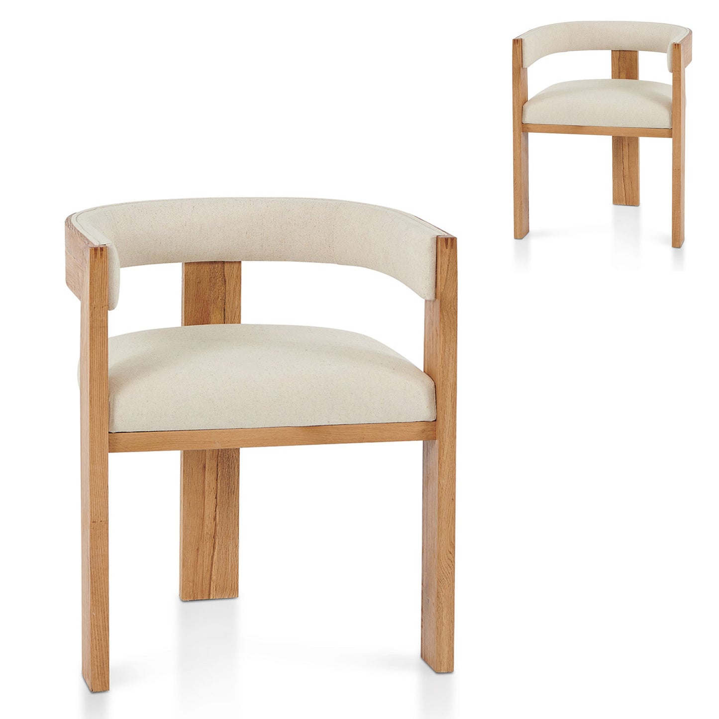 Set of 2 - Miles Dining Chair - Light Beige