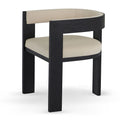 Set of 2 - Miles Black ELM Dining Chair - Light Beige