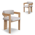 Set of 2 - Merari Natural NZ Ash Dining Chair - Stone Beige