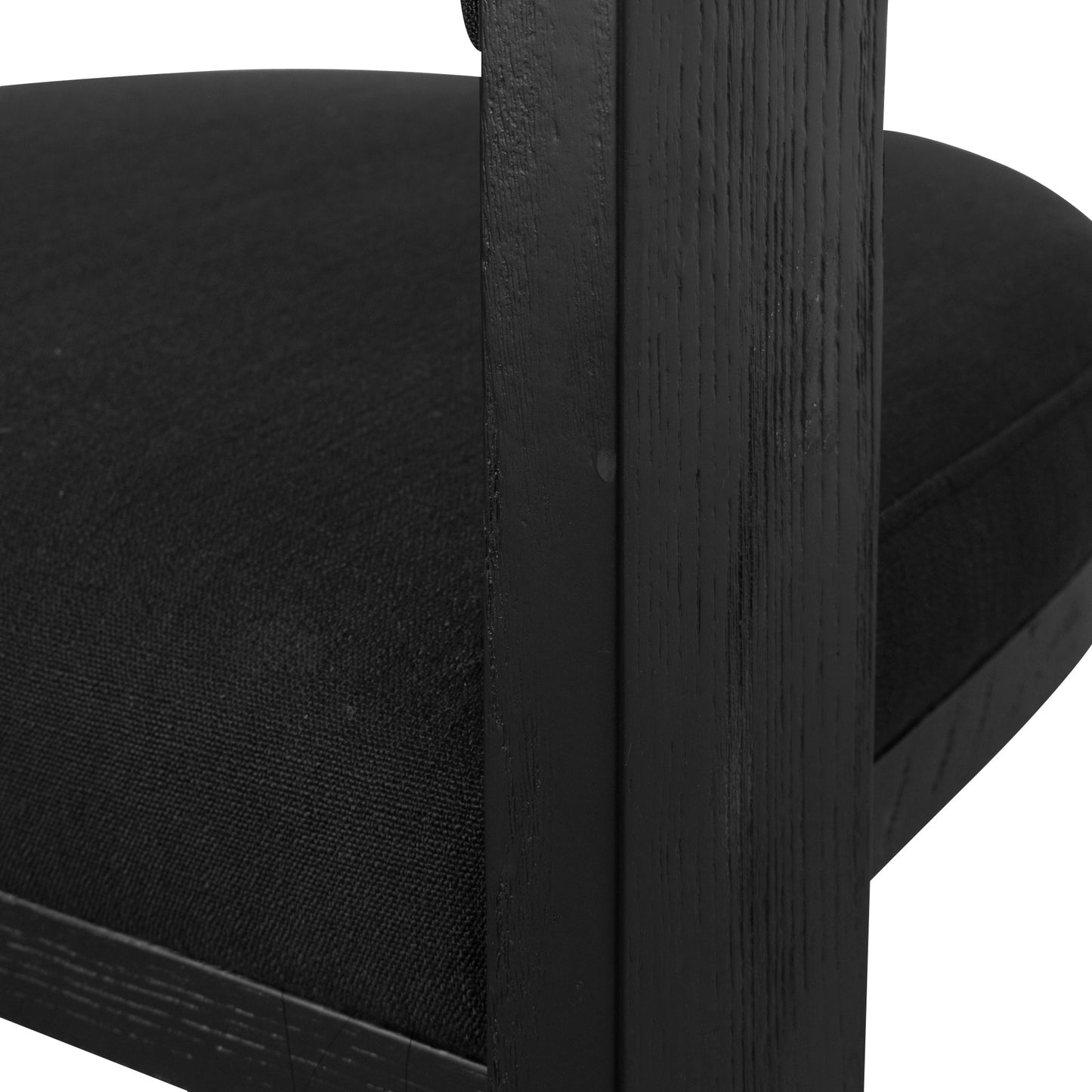 Set of 2 - Miles ELM Dining Chair - Full Black