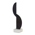 Harira Presence Sculpture - Black - Matt White Marble