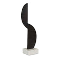 Harira Presence Sculpture - Black - Matt White Marble