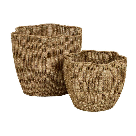 Lark Fluted Set of 2 Baskets - Natural