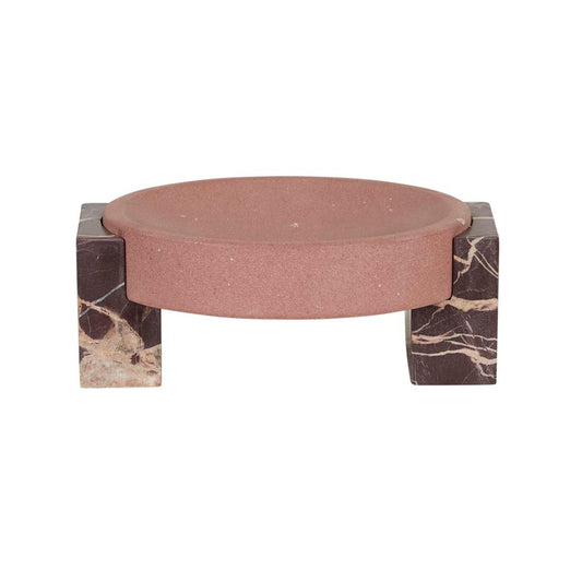 Rufus Hedra Bowl - Cherry Marble - Red Sandstone