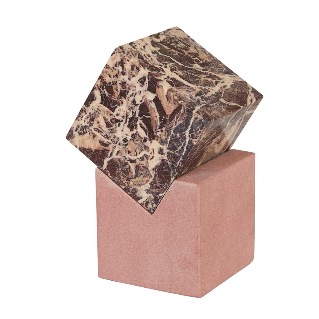 Rufus Hedra Sculpture - Cherry Marble - Red Sandstone