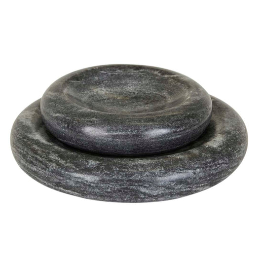 Rufus Indra Shallow Bowl - Black Marble