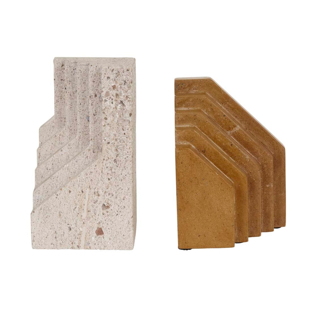 Rufus Strata Set of 2 Bookends - Butterscotch - Honeycombed Beige