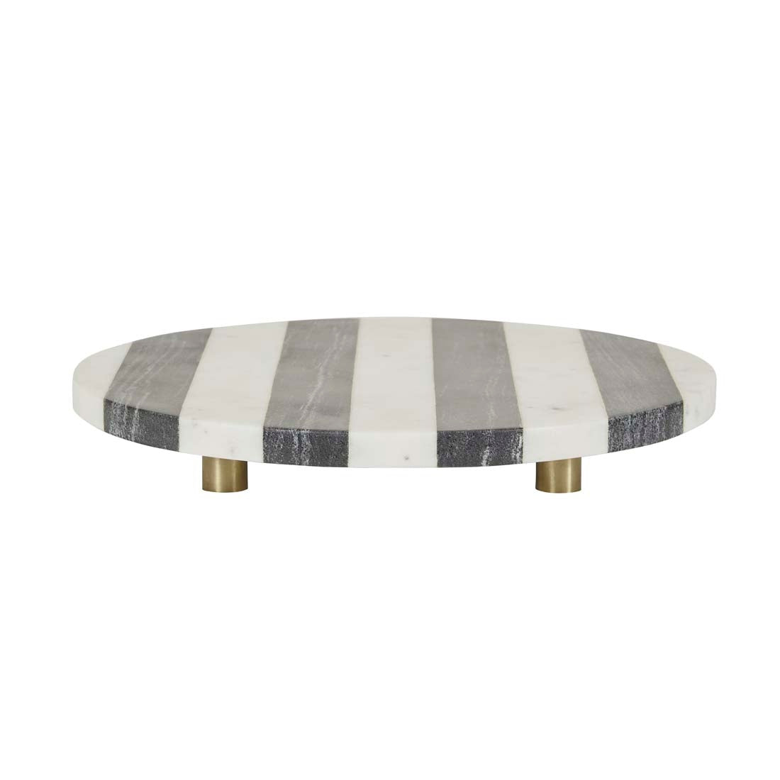 Rufus Stripe Tray - Black Marble - White Marble