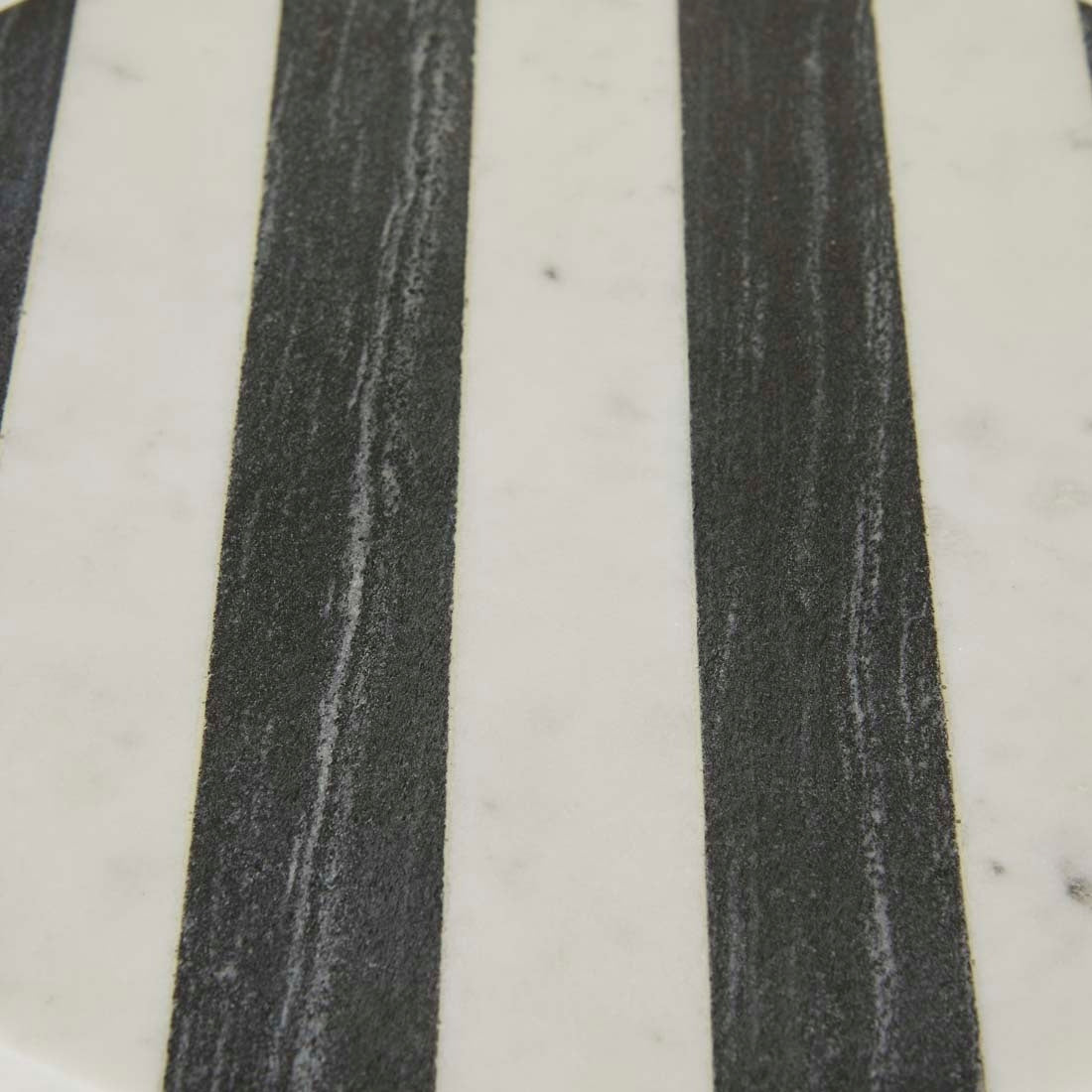 Rufus Stripe Tray - Black Marble - White Marble