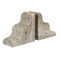 Rufus Wave Set of 2 Bookends - Oat Marble