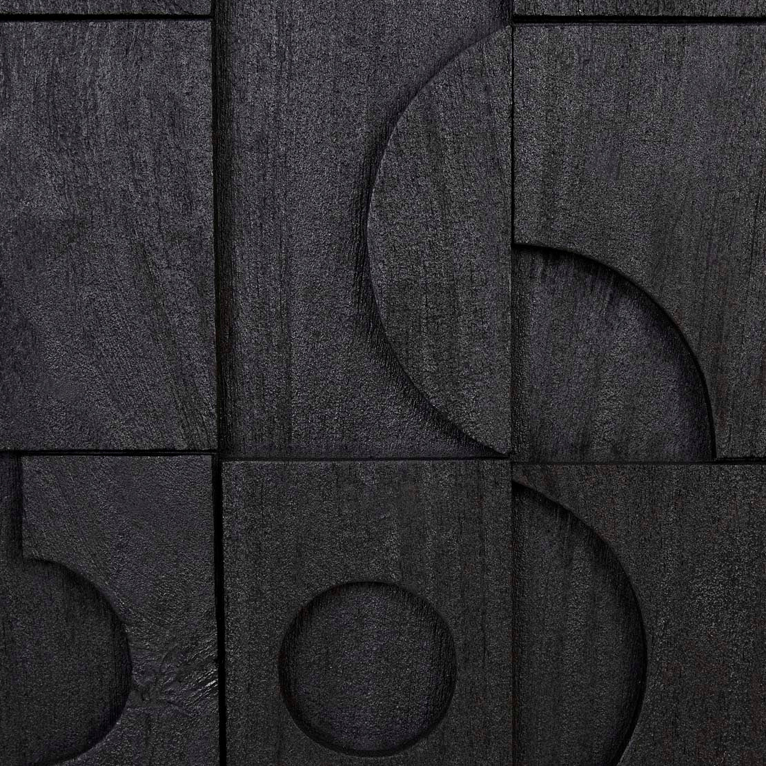 Theron Tile Wall Art - Sandblasted Black