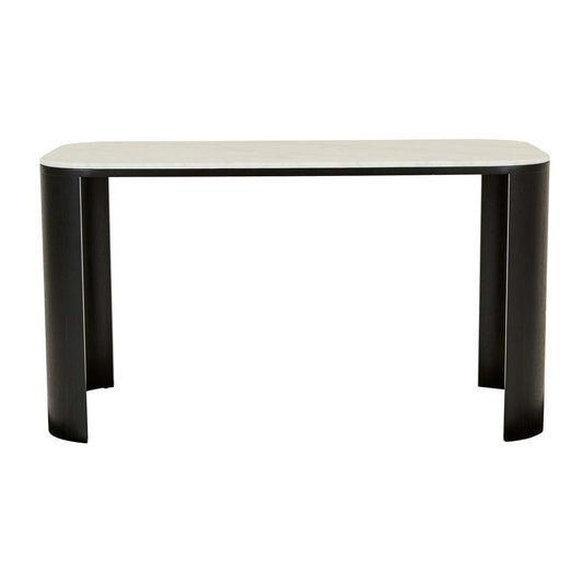 Classique Marble Desk - Matt White Marble - Dark Oak