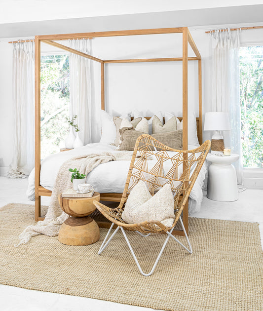 Strand Four Poster Bed | Natural