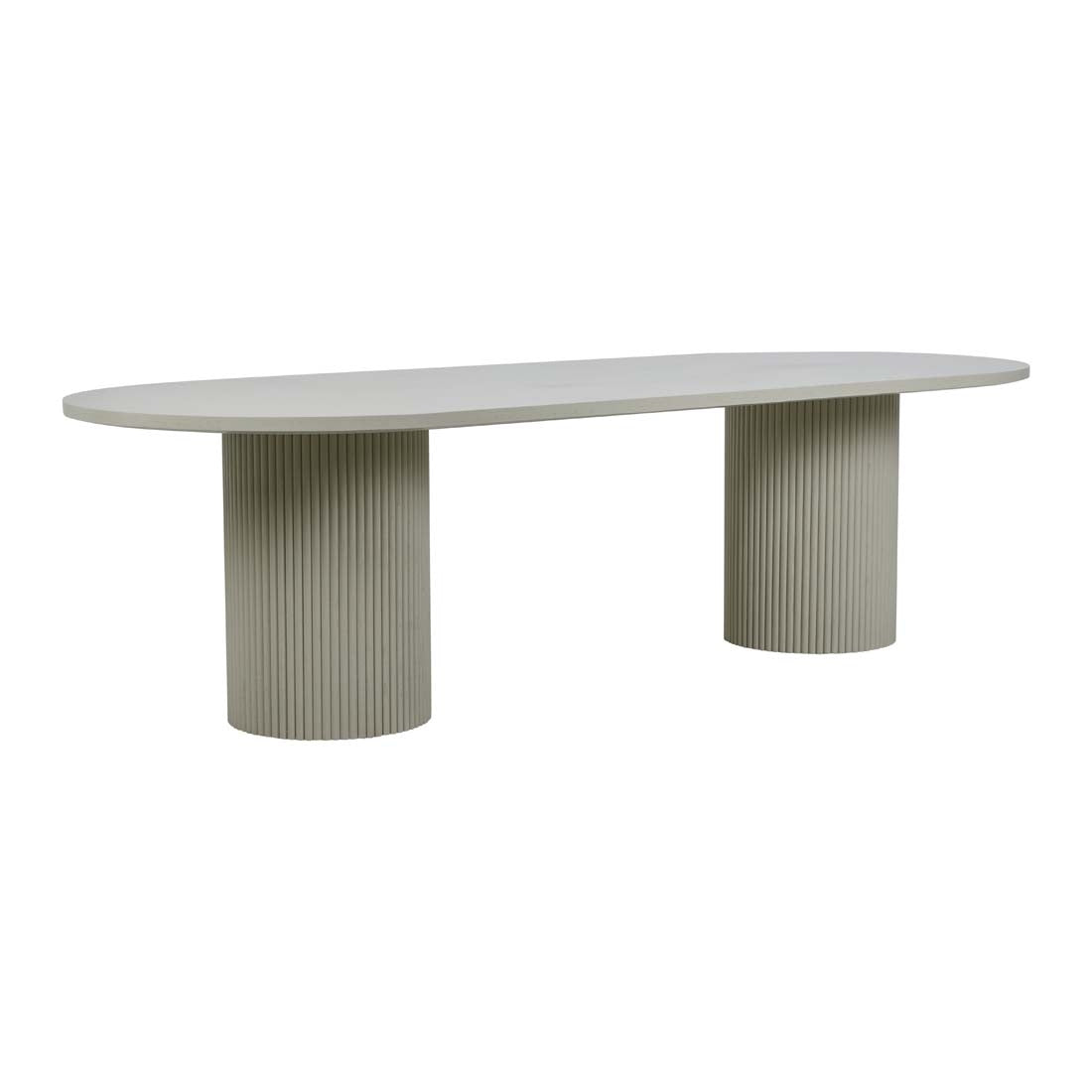 Benjamin Ripple Oval Dining Tables - Putty