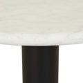 Freddie Marble Dining Table - Matt White Marble - Matt Black Oak