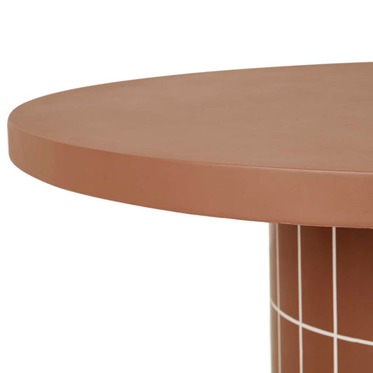 Seville Tile Round Dining Table - Burnt Sienna Tile