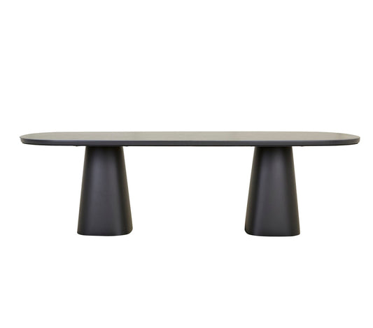 Valencia Dining Table - Charcoal Stone - Black