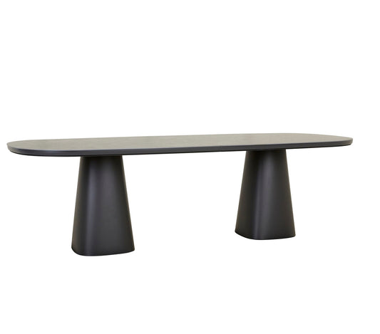 Valencia Dining Table - Charcoal Stone - Black