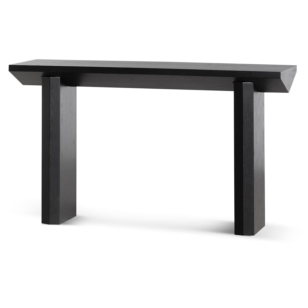 Carly 1.4m Oak Console Table - Black