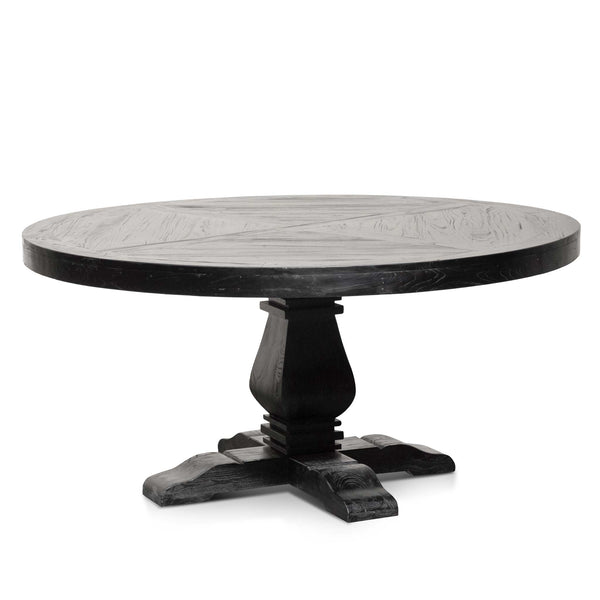 Kara 1.6m Round Dining Table - Full Black