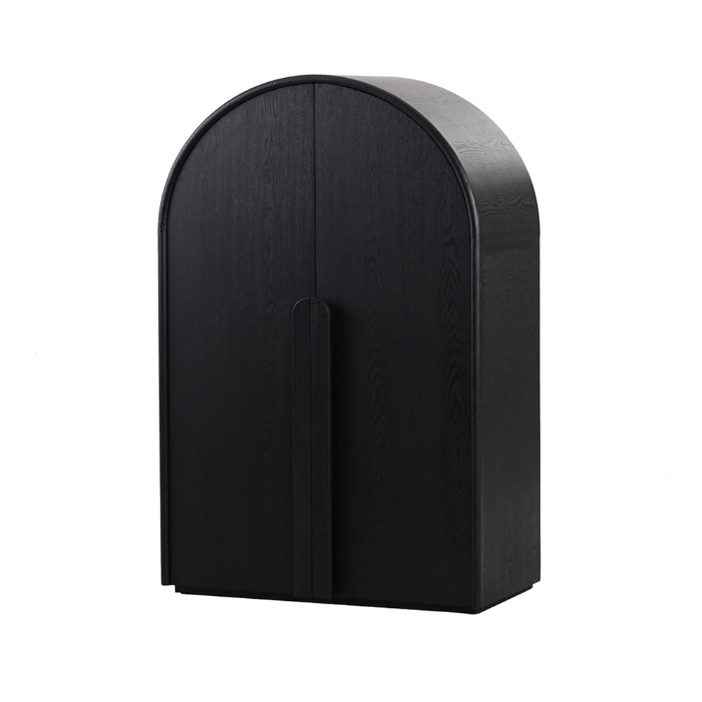 Alora 150cm (H) Ash Curve Cabinet - Full Black