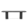 Kathleen 2.4m Elm Dining Table - Full Black