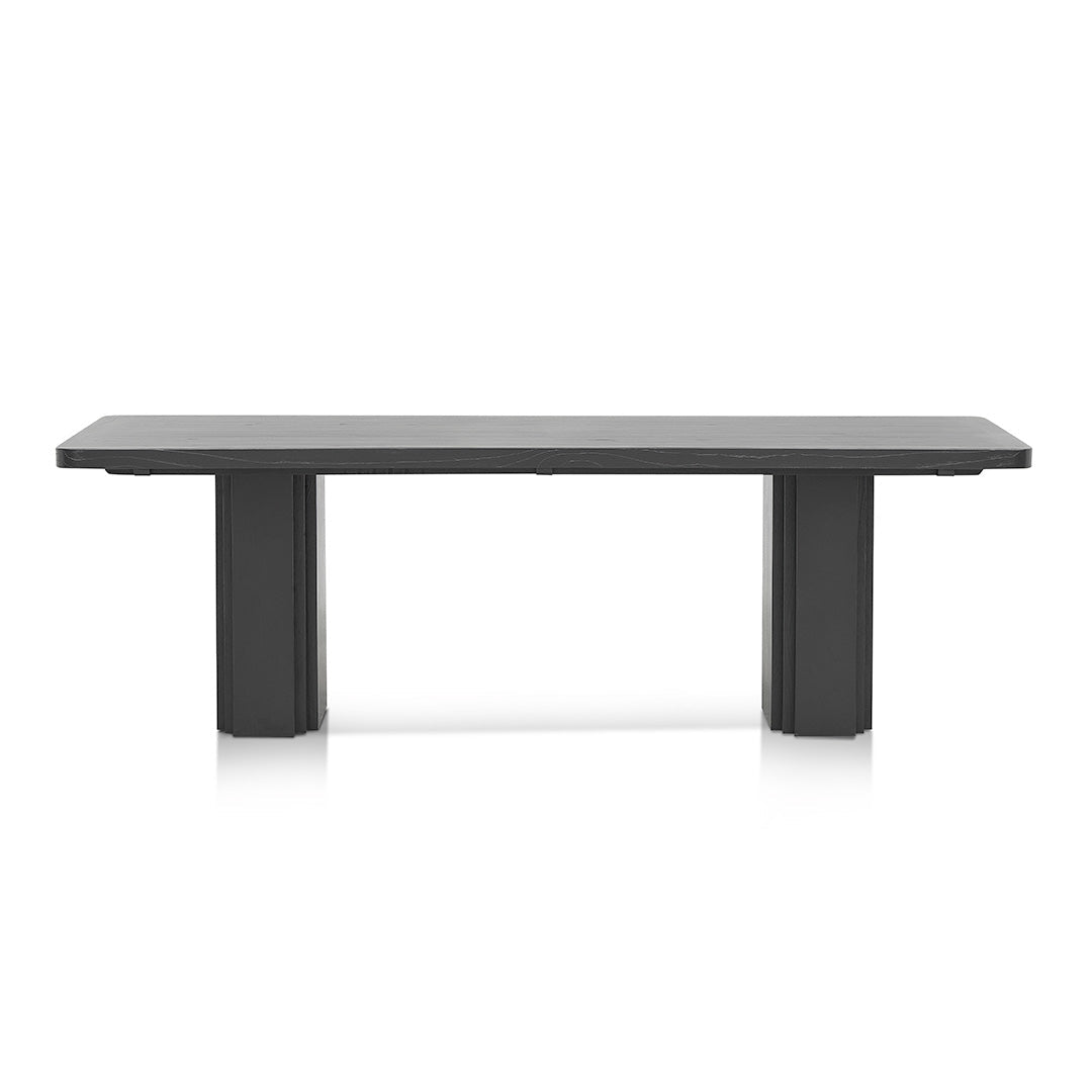 Kathleen 2.4m Elm Dining Table - Full Black