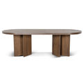 Roshan 2.4m Pill Shape Dining Table - Caramel Oak