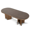 Roshan 2.4m Pill Shape Dining Table - Caramel Oak