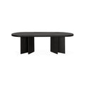 Roshan 2.4m Pill Shape Dining Table - Textured Espresso Black