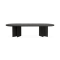 Roshan 3m Pill Shape Dining Table - Textured Espresso Black