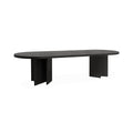 Roshan 3m Pill Shape Dining Table - Textured Espresso Black