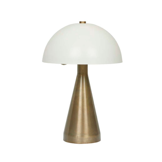 Easton Dome Table Lamp - Matt Ivory - Antique Brass